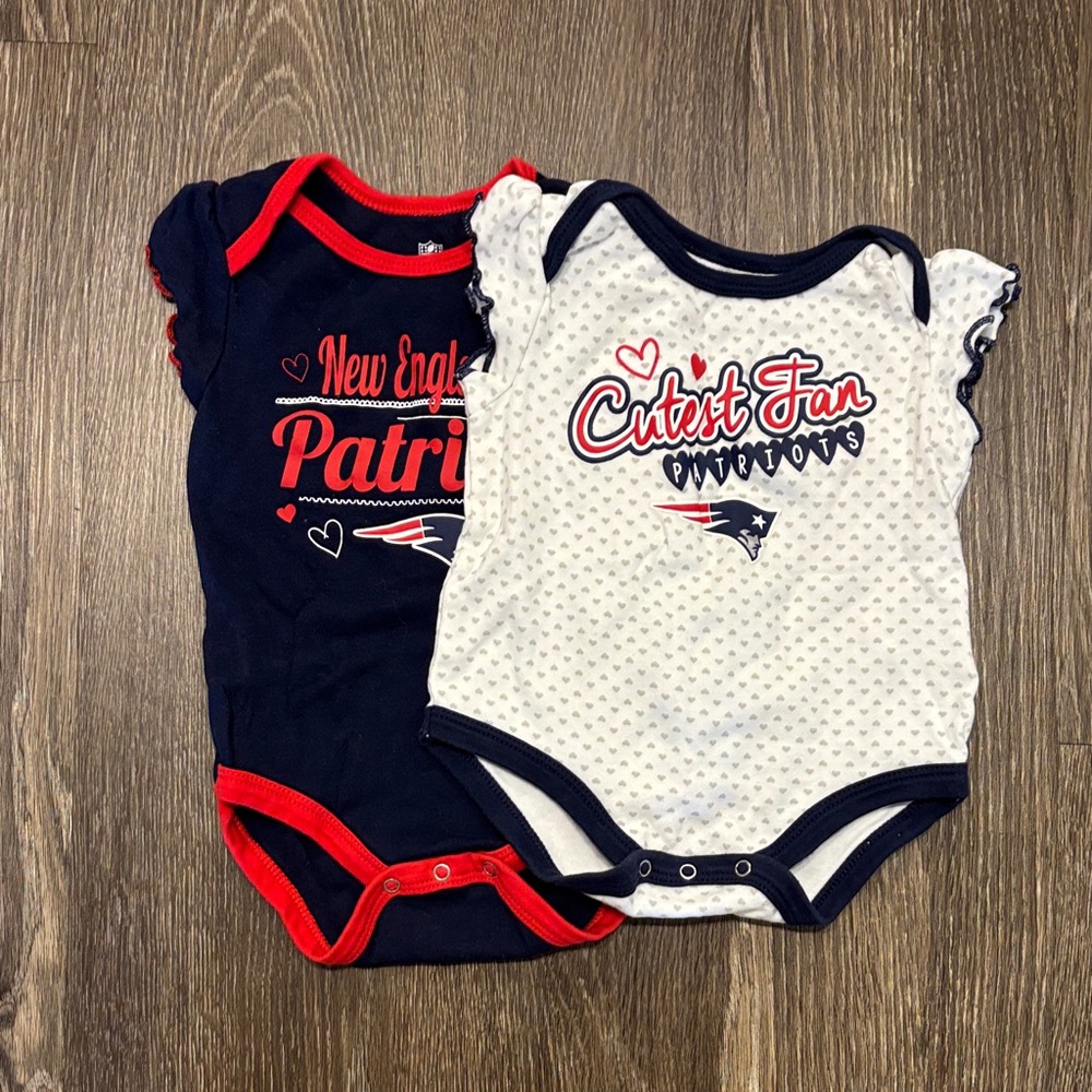 NFL New England Patriots White Navy Red Infant Bodysuit